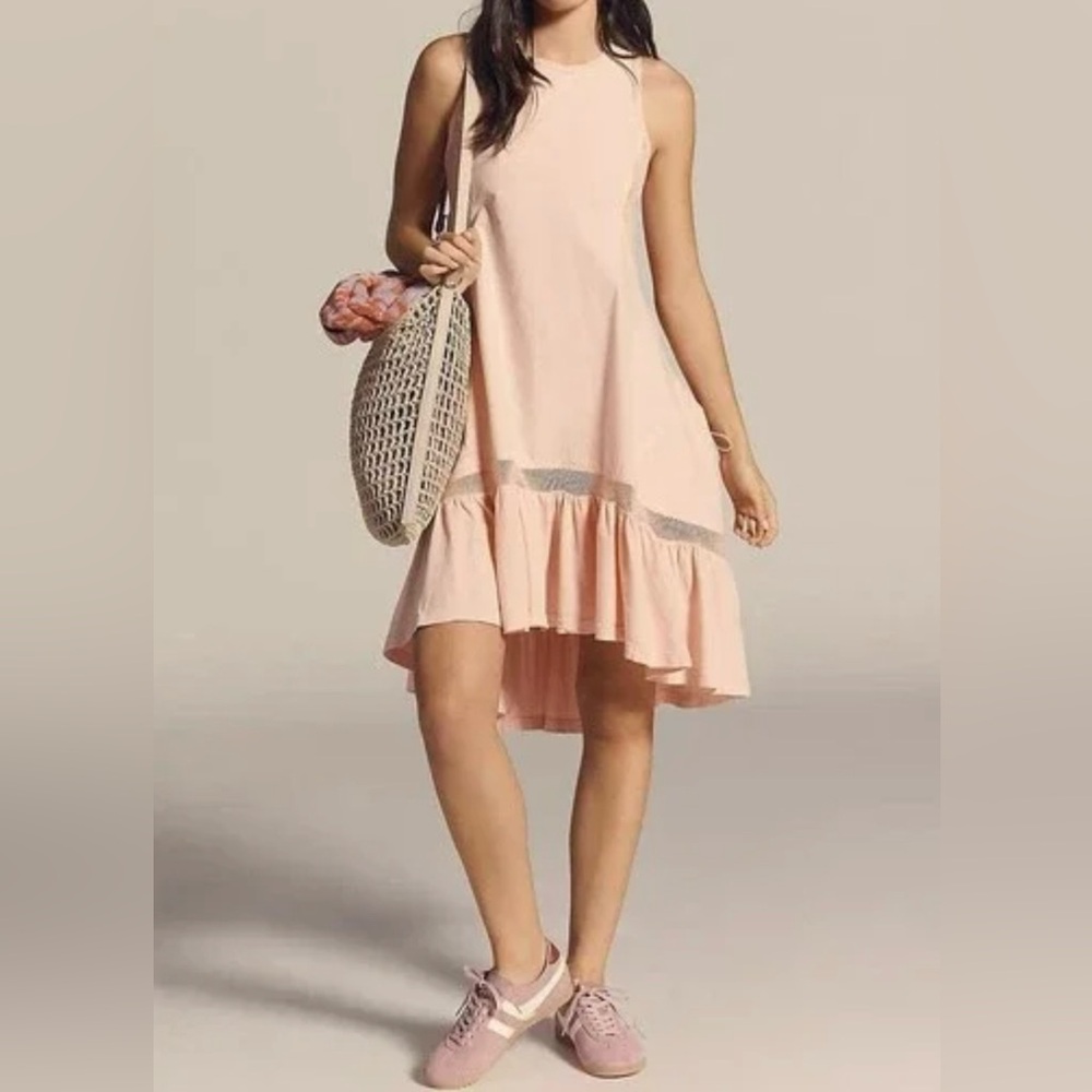 Anthropologie Daily Practice  Mini Dress Tiered High-Low Summer SZ XS NEW   NWT